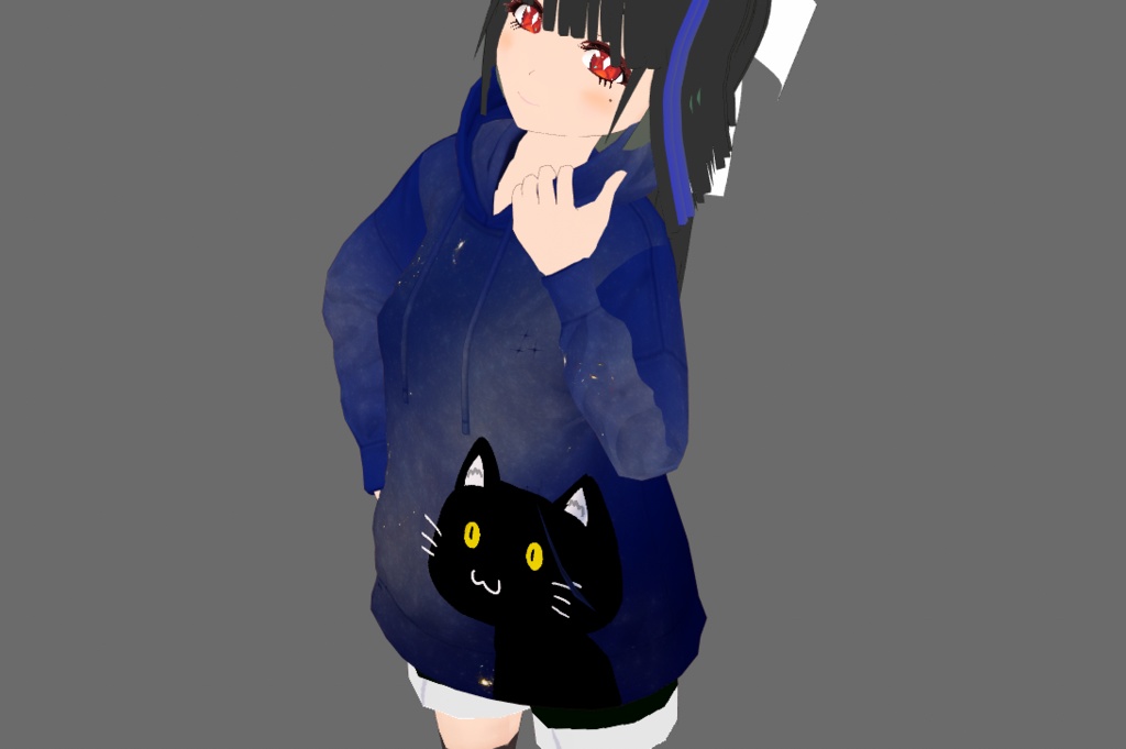 七夕パーカー(天の川とクロネコ)