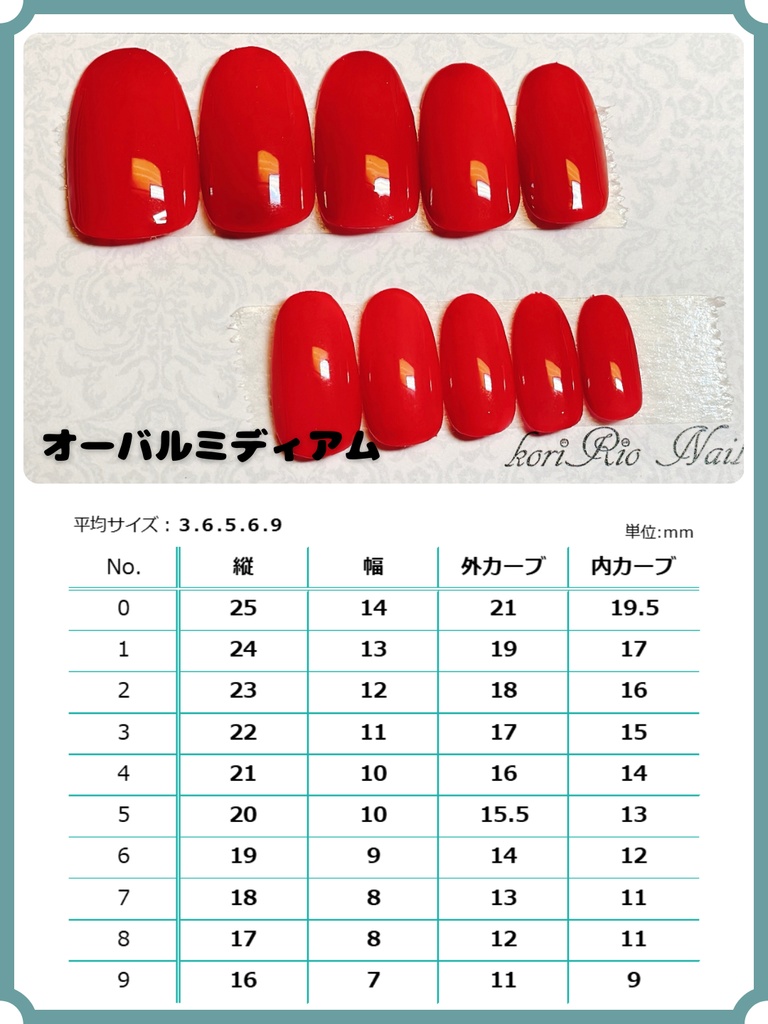 ネイルサイズの測り方