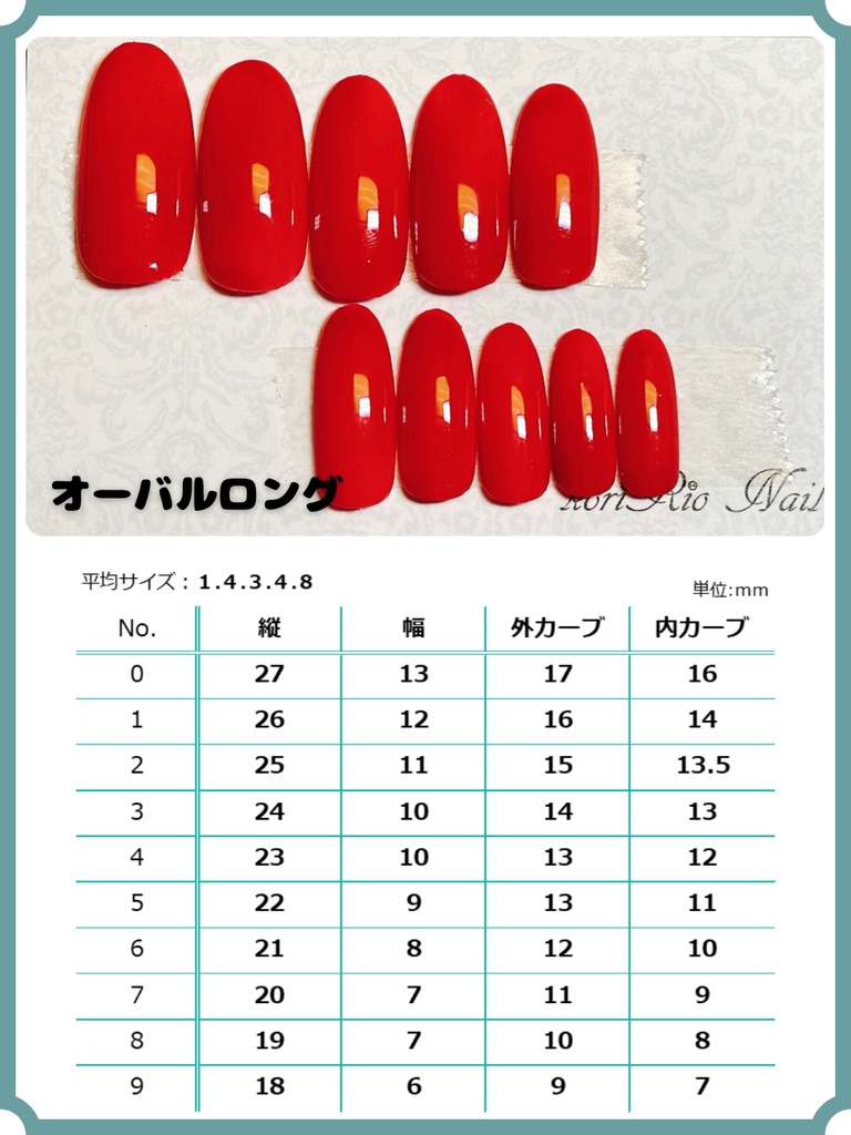 ネイルサイズの測り方