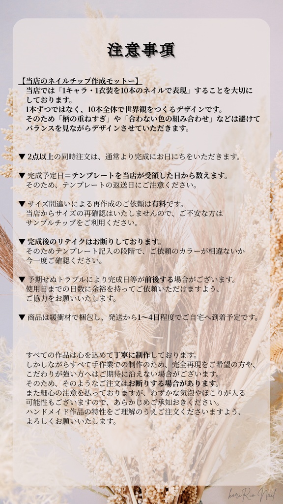 【2026/1/1~】カラーオーダーネイルチップ