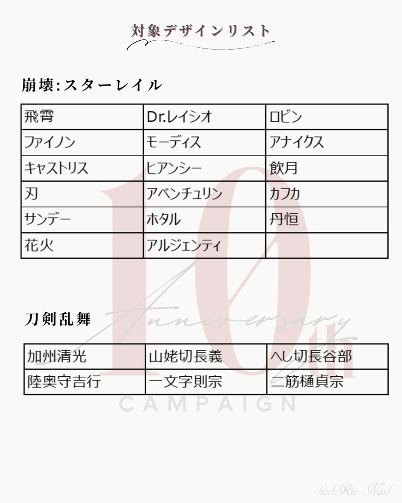 10周年記念|モチーフネイル