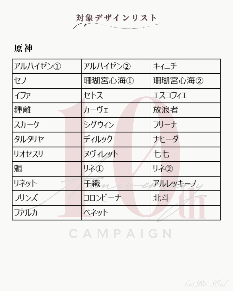 10周年記念|モチーフネイル