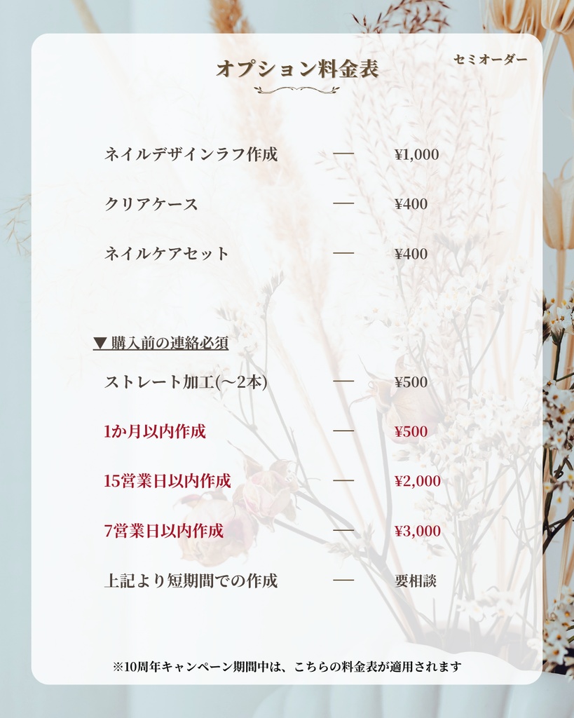 10周年記念|セミオーダー