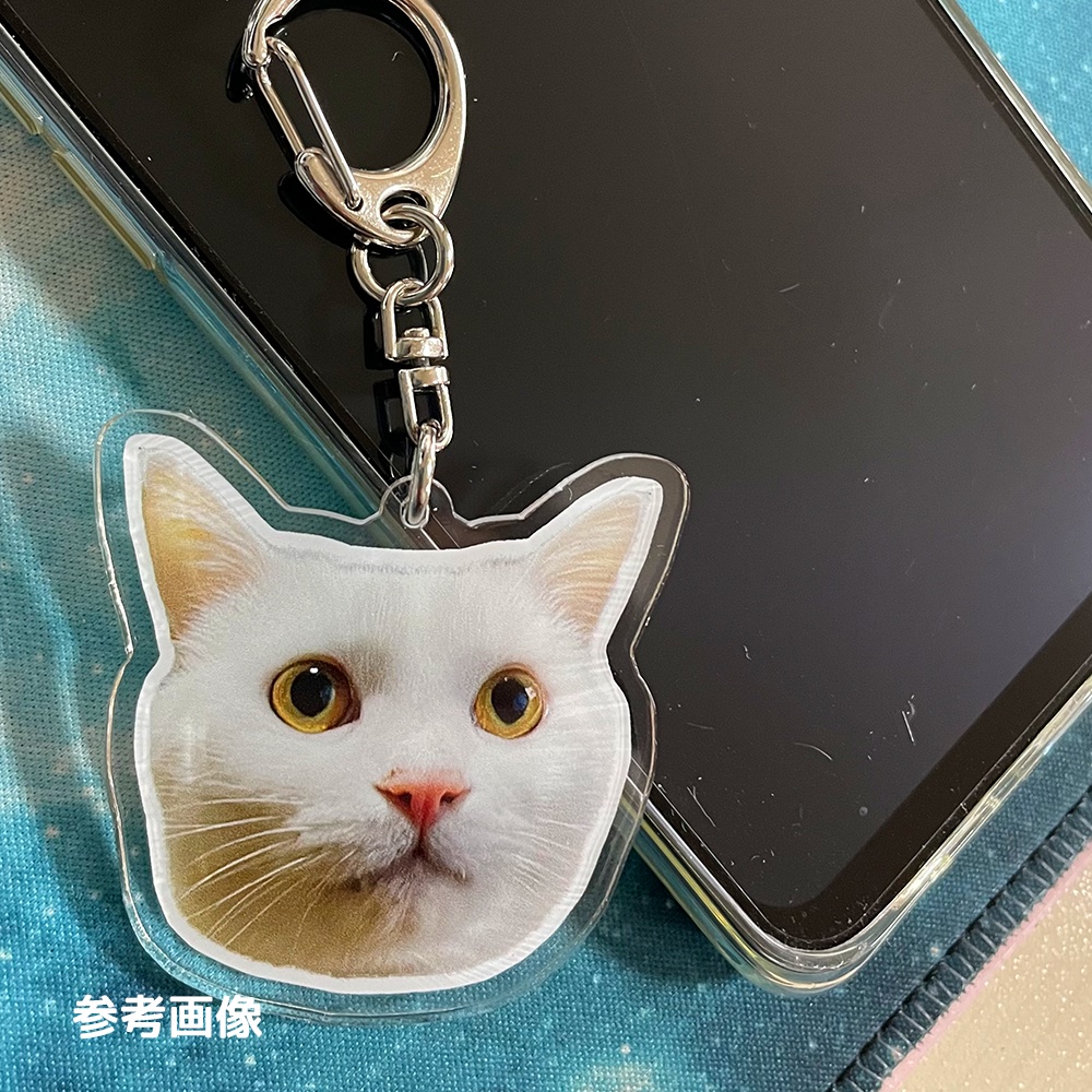 むぎ アクリルキーホルダー 顔のみ アクキー 【ぽちゃ猫部】
