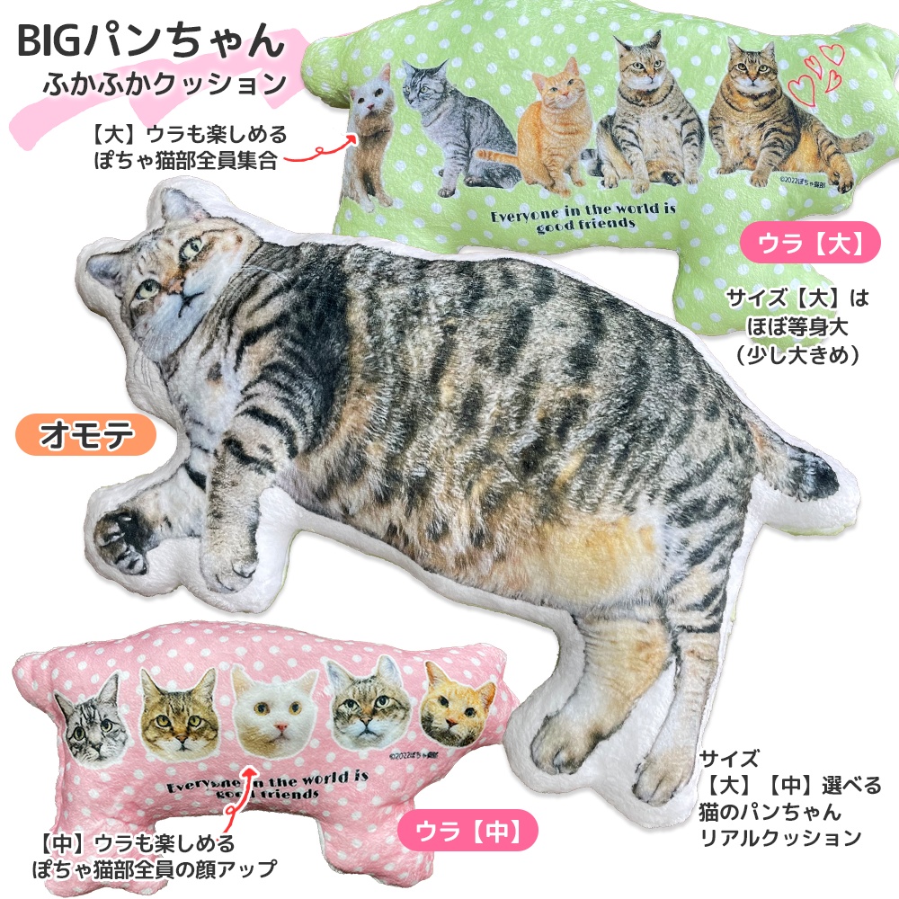 Bigパンちゃん ぽちゃ猫部全員集合 ふかふかクッション ぽちゃ猫部のお店 Booth