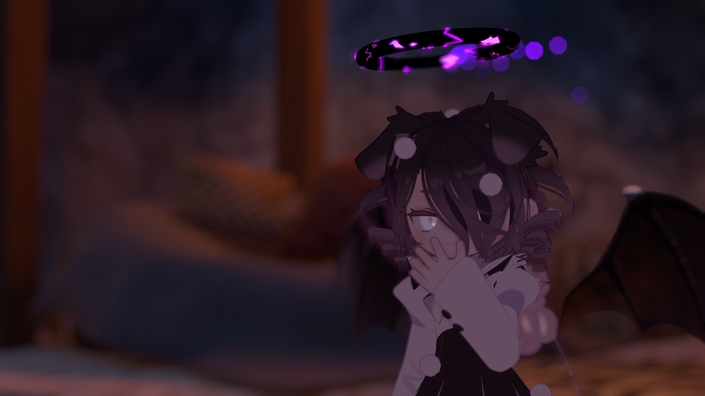 【Quest対応】触ると割れちゃう!堕天ヘイロー【オマケの羽付き】