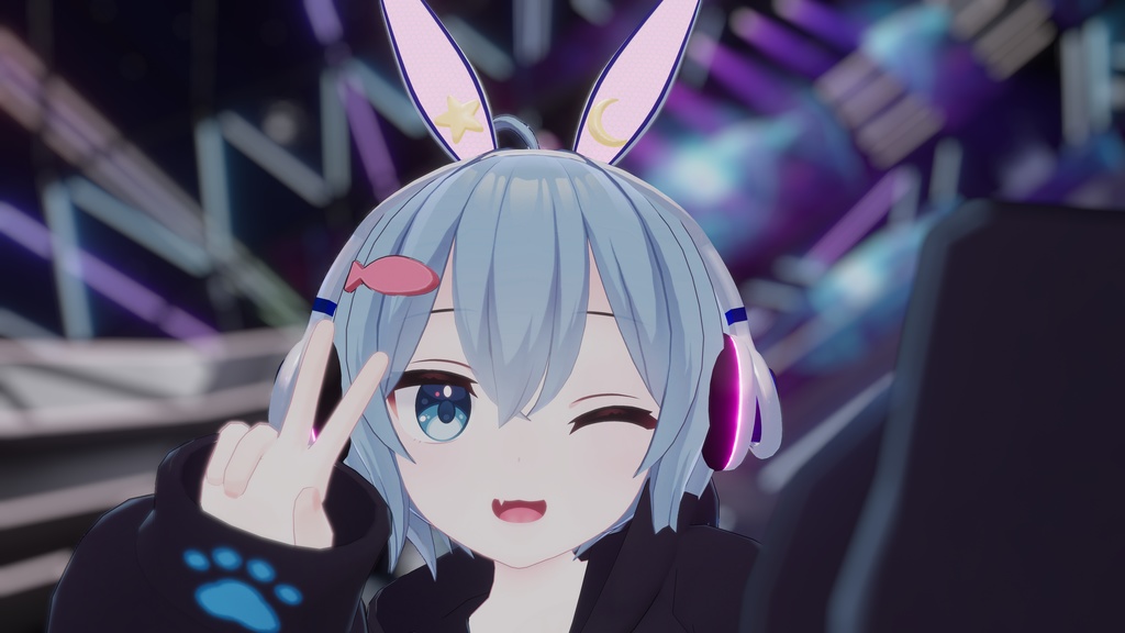 【オーディオリンク対応】ウサ耳スペースヘッドフォン【簡単導入】