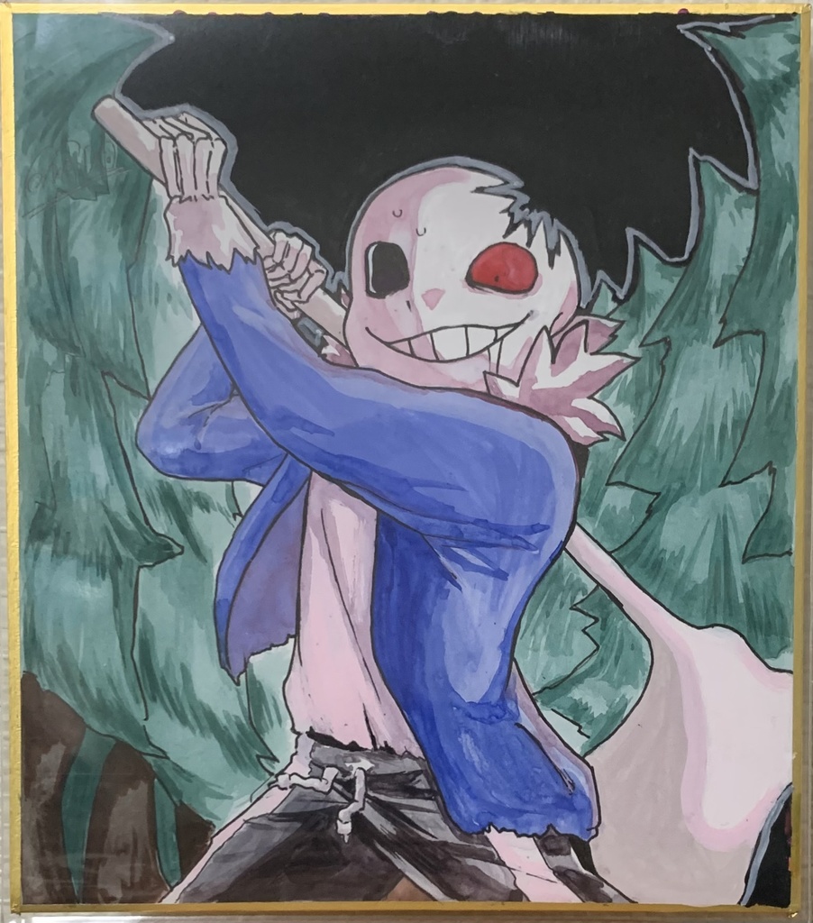 色紙　ホラーくん＋ポストカード一枚