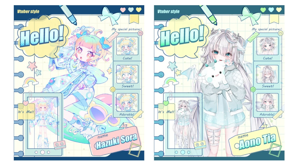 ゆめかわヴィンテージ風紹介カード