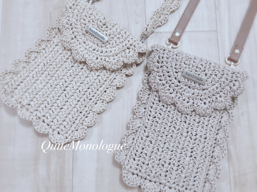 【編み図】スマホ専用ポーチ★スカラップスリング Scallop Sling – Cute Crochet Pattern for Your Smartphone