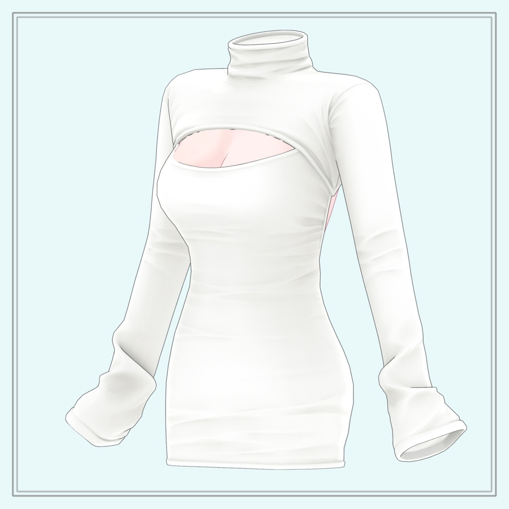 TurtleNeck Keyhole Dress (Shader 調節可能)