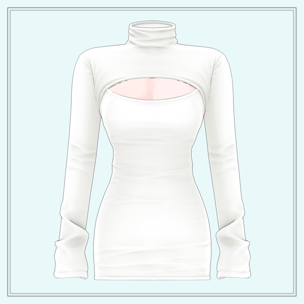 TurtleNeck Keyhole Dress (Shader 調節可能)