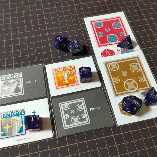 DL Free┃“D20Bonus” 20面ダイス判定振り足しカード