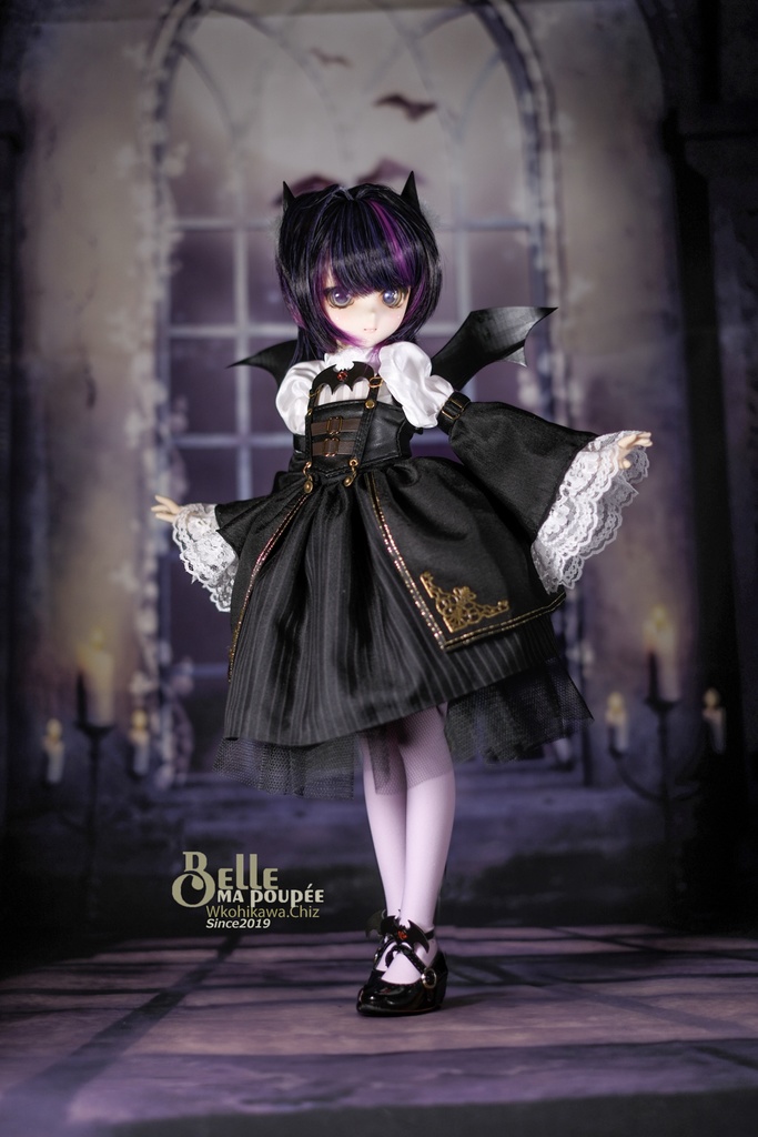 ★BelleMaPoupee【1/4ドール服_蝙蝠Cosセット_MDD用ドレス】