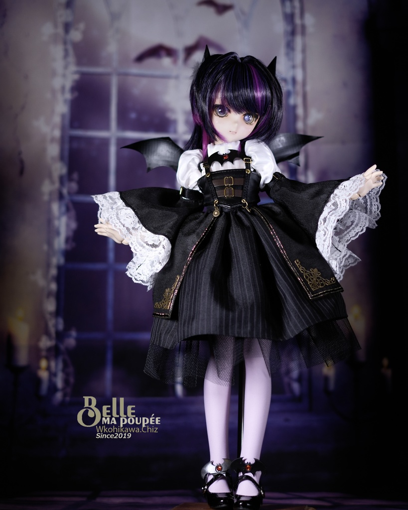 ★BelleMaPoupee【1/4ドール服_蝙蝠Cosセット_MDD用ドレス】