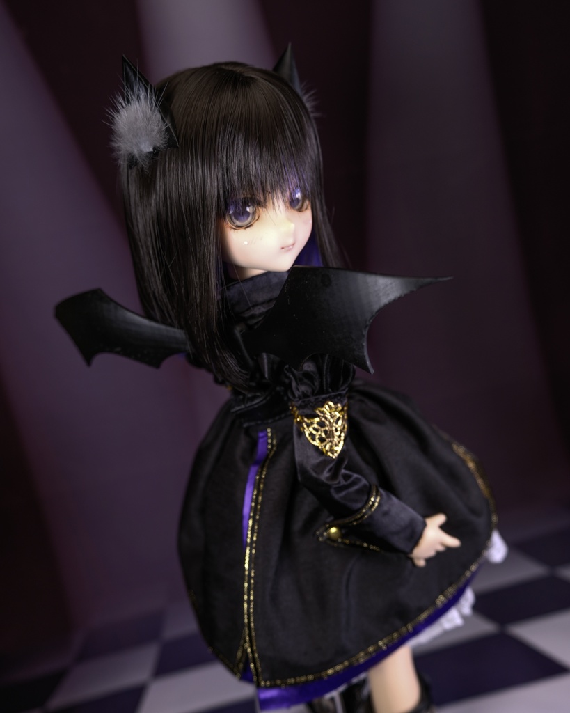 ★BelleMaPoupee【1/4ドール服_蝙蝠Cosセット_MDD用ドレス】