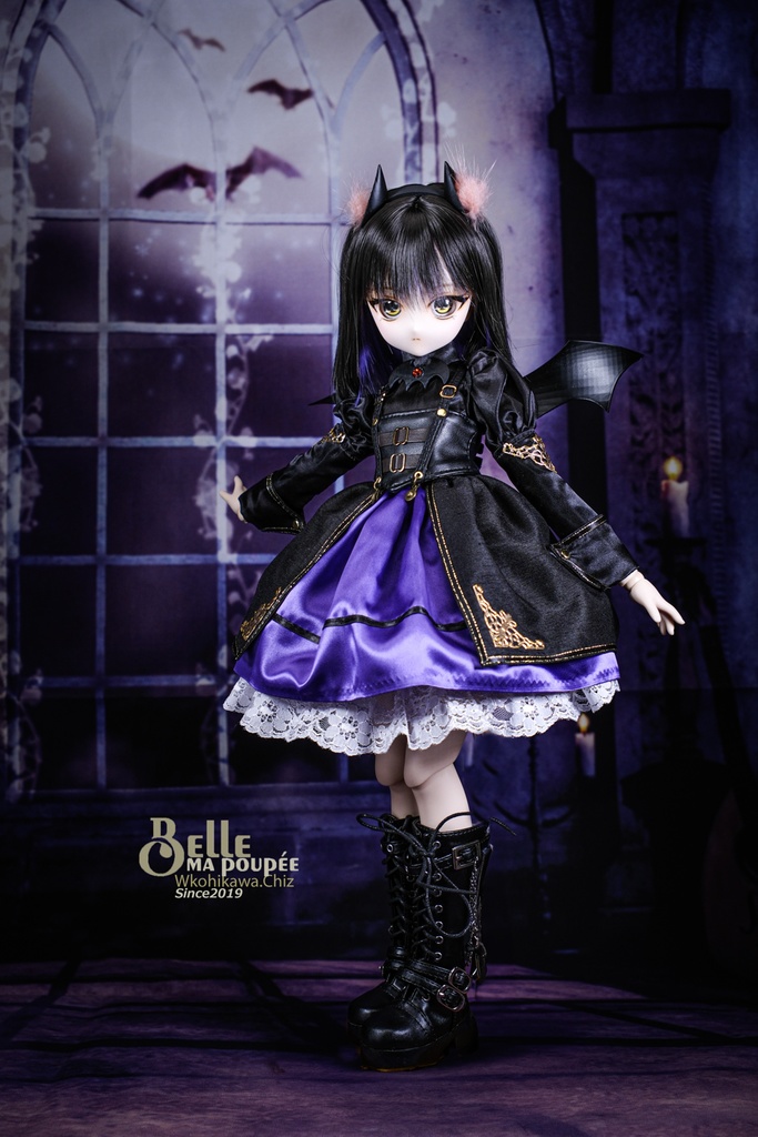 ★BelleMaPoupee【1/4ドール服_蝙蝠Cosセット_MDD用ドレス】