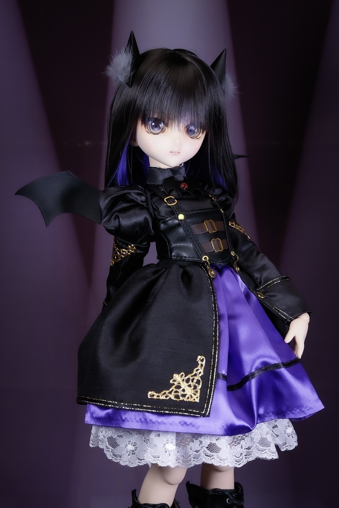 ★BelleMaPoupee【1/4ドール服_蝙蝠Cosセット_MDD用ドレス】