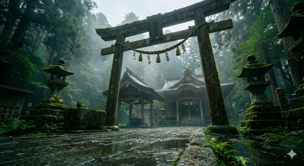BGM　雨上がりの神社