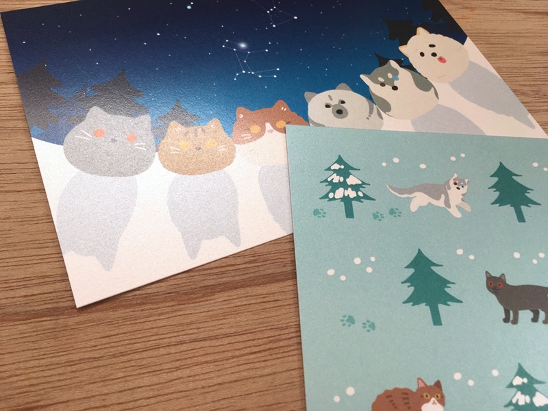 いぬねこポストカード4枚セット