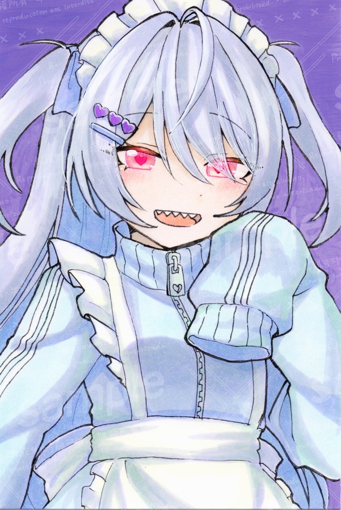 ジャージメイドちゃん　原画　はがきサイズ