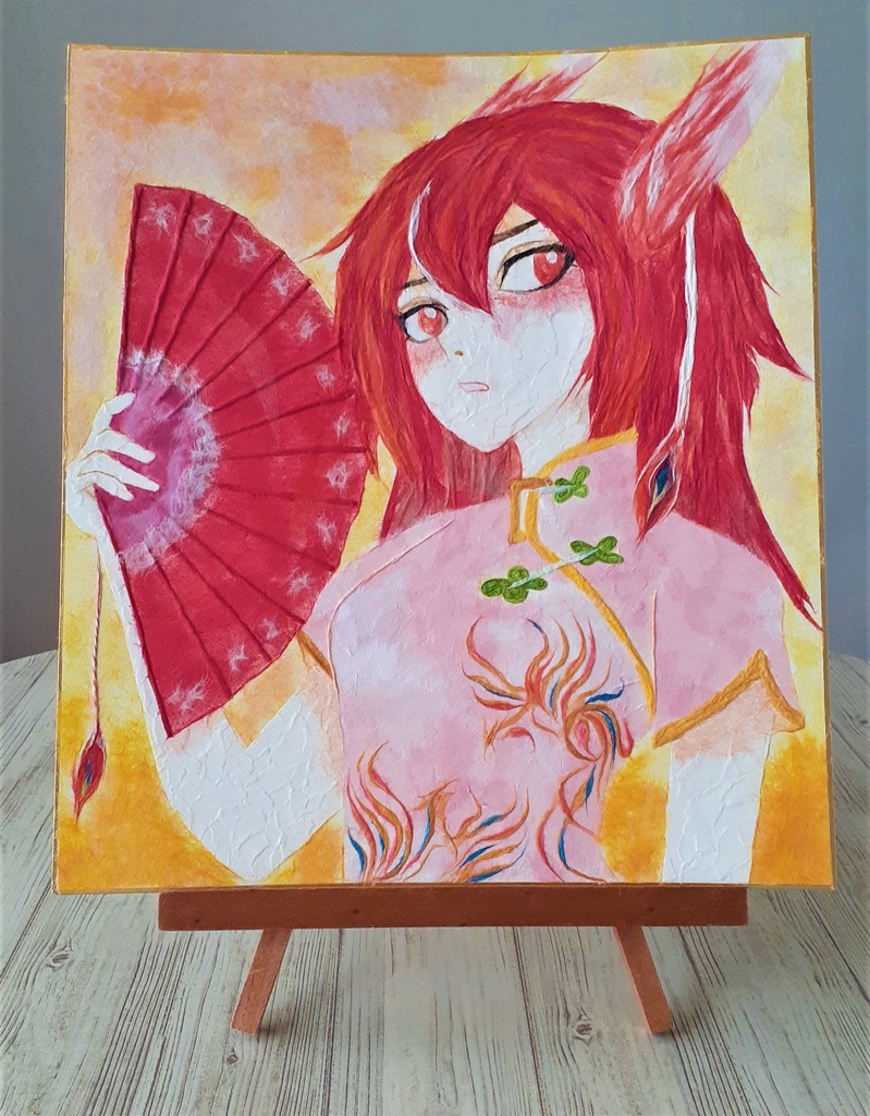 ちぎりイラスト「四神朱雀(擬人)」