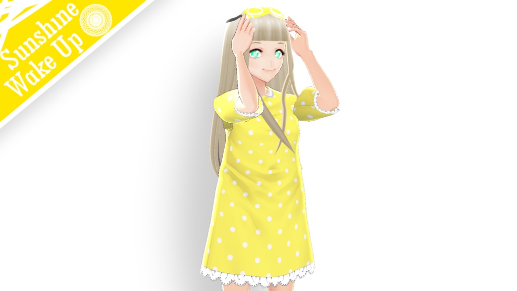 Polka dot short Dress (2 colors) 【Texture For VRoid Long coat (High neck)】