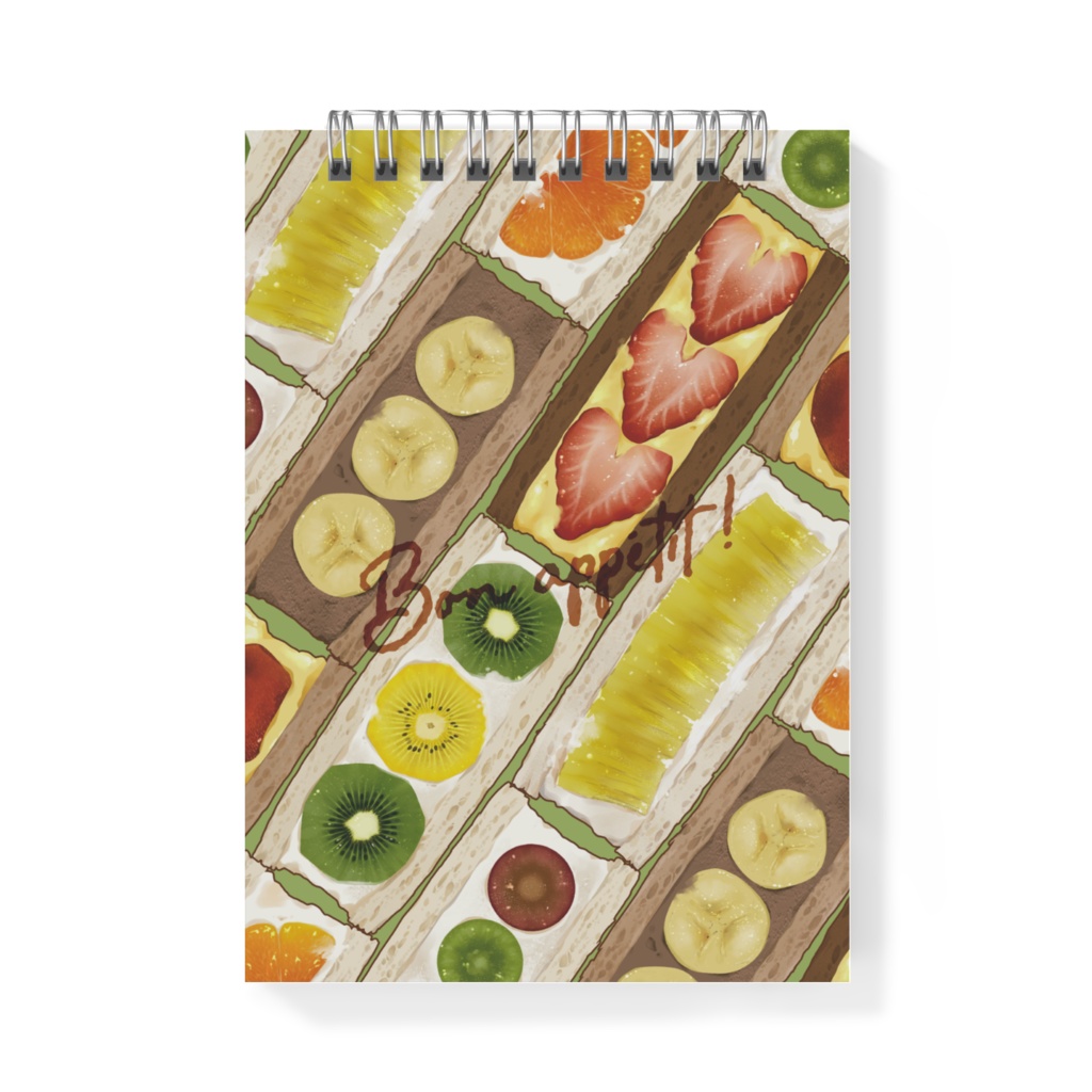 フルーツサンドメモ帳(水色・ピスタチオ・ピンク)