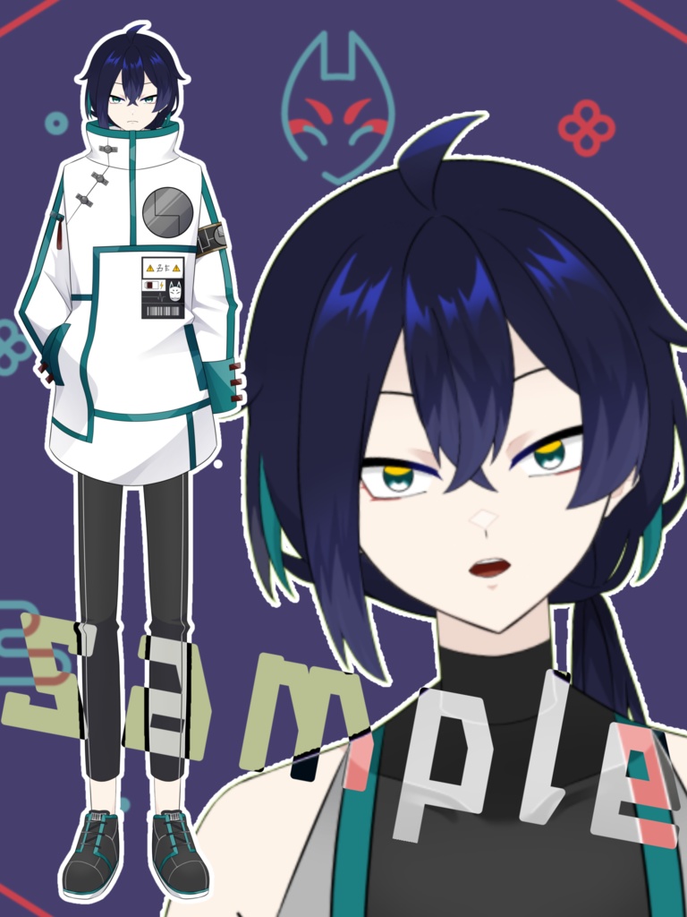 【限定1点】チャイナ風サイバーの男の子【VTubeStudio対応】