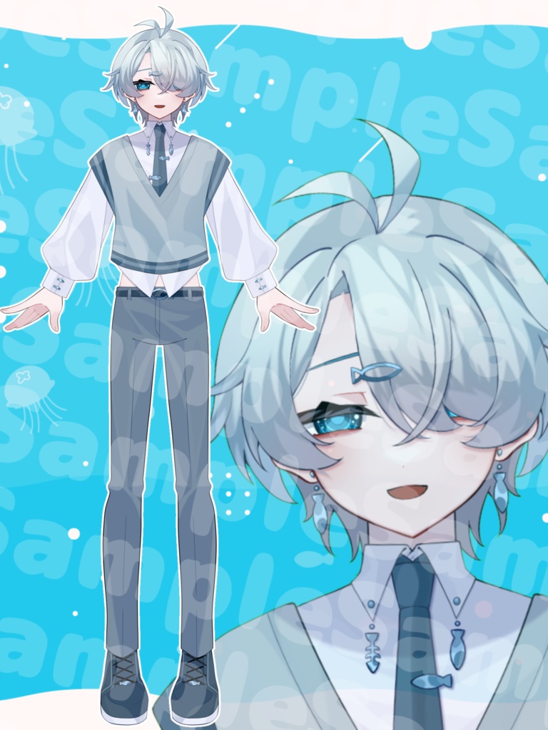 【限定1点】お魚モチーフの男の子【VTubeStudio対応】