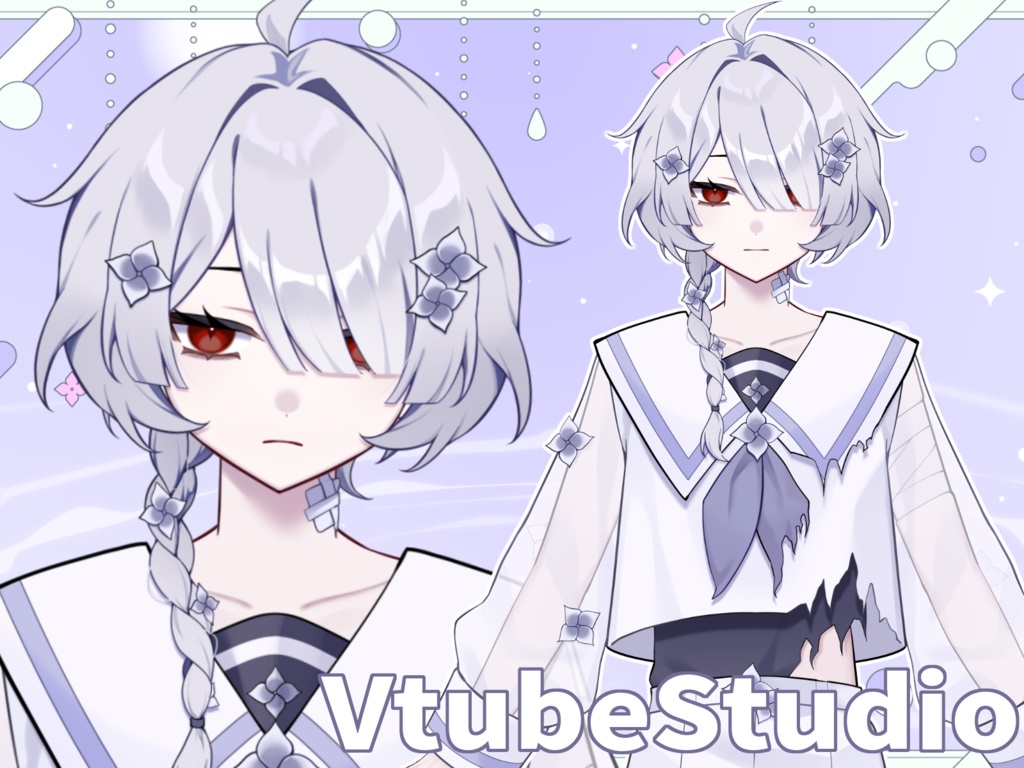 【限定1点】紫陽花セーラーの少年【VTubeStudio対応】