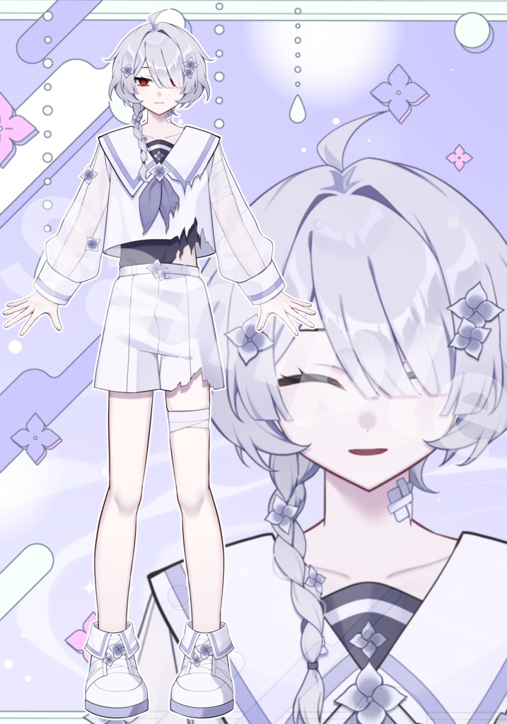 【限定1点】紫陽花セーラーの少年【VTubeStudio対応】