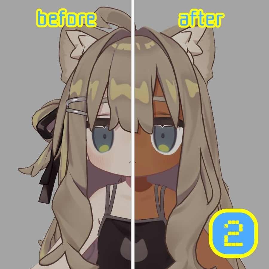 【無料】キプの肌を褐色にするやつ【肌焼け差分アリ!】