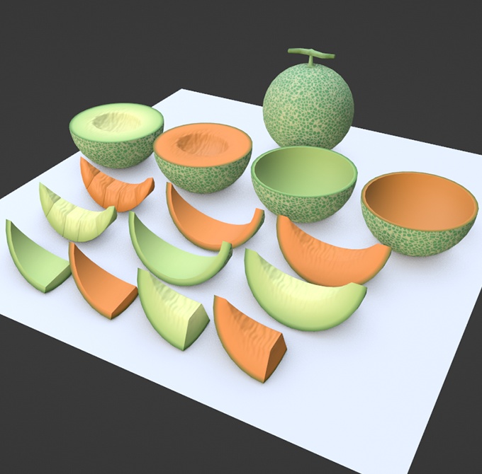 【無料版あり】3D素材 メロン