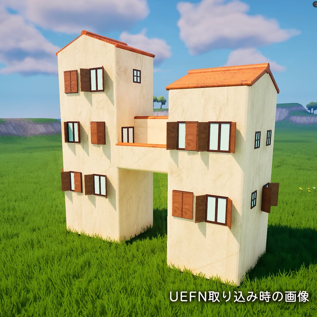 【3Dモデル】洋風のアパートっぽい建物(fbx)+ Blenderデータ