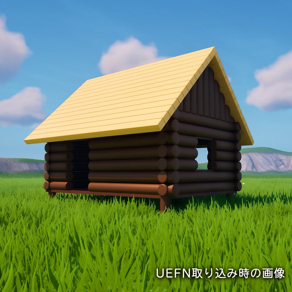 【3Dモデル】木製の小屋・ロッジ(fbx) + Blender作成データ