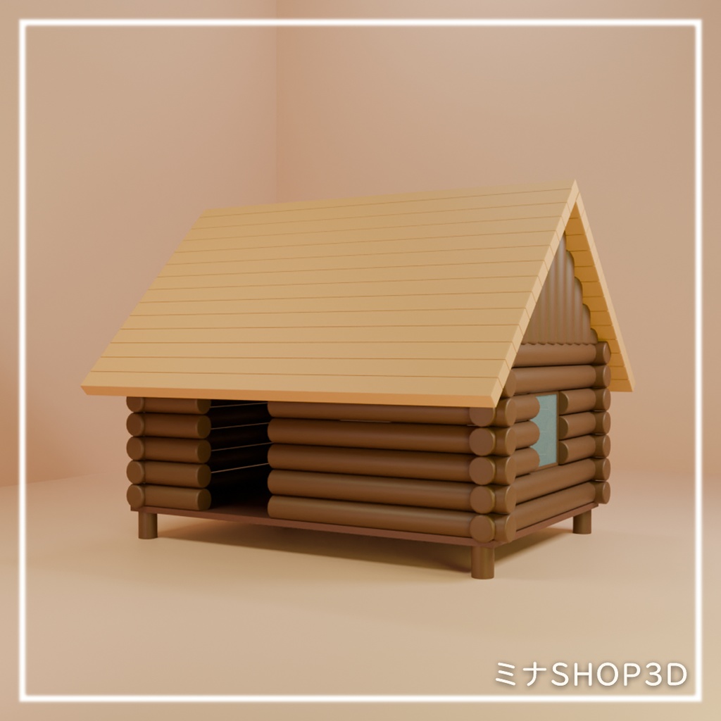 【3Dモデル】木製の小屋・ロッジ(fbx) + Blender作成データ