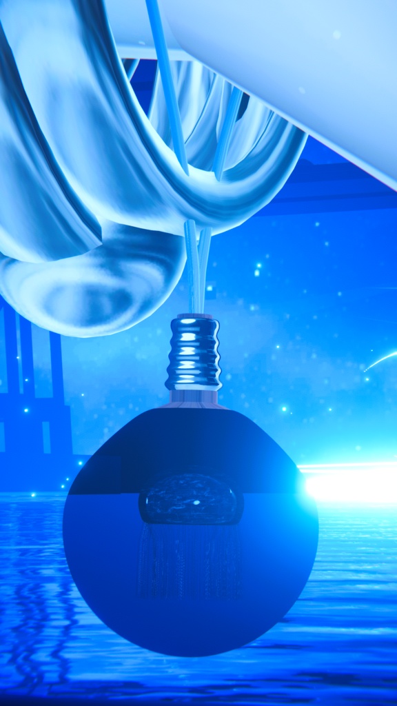 【無料】【ルルネ用】尻尾アクセサリー 「電球くらげ」