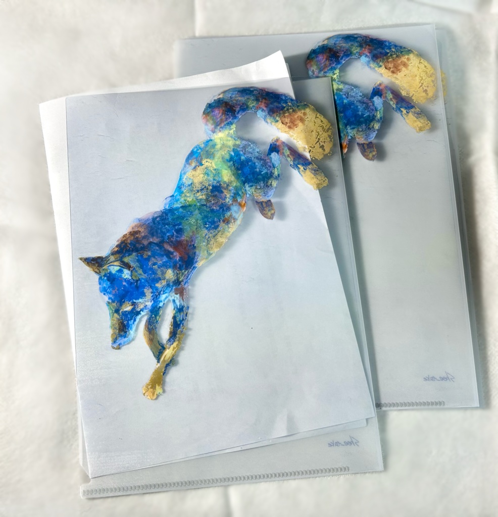 日本画クリアファイルA5『瑠璃狐』