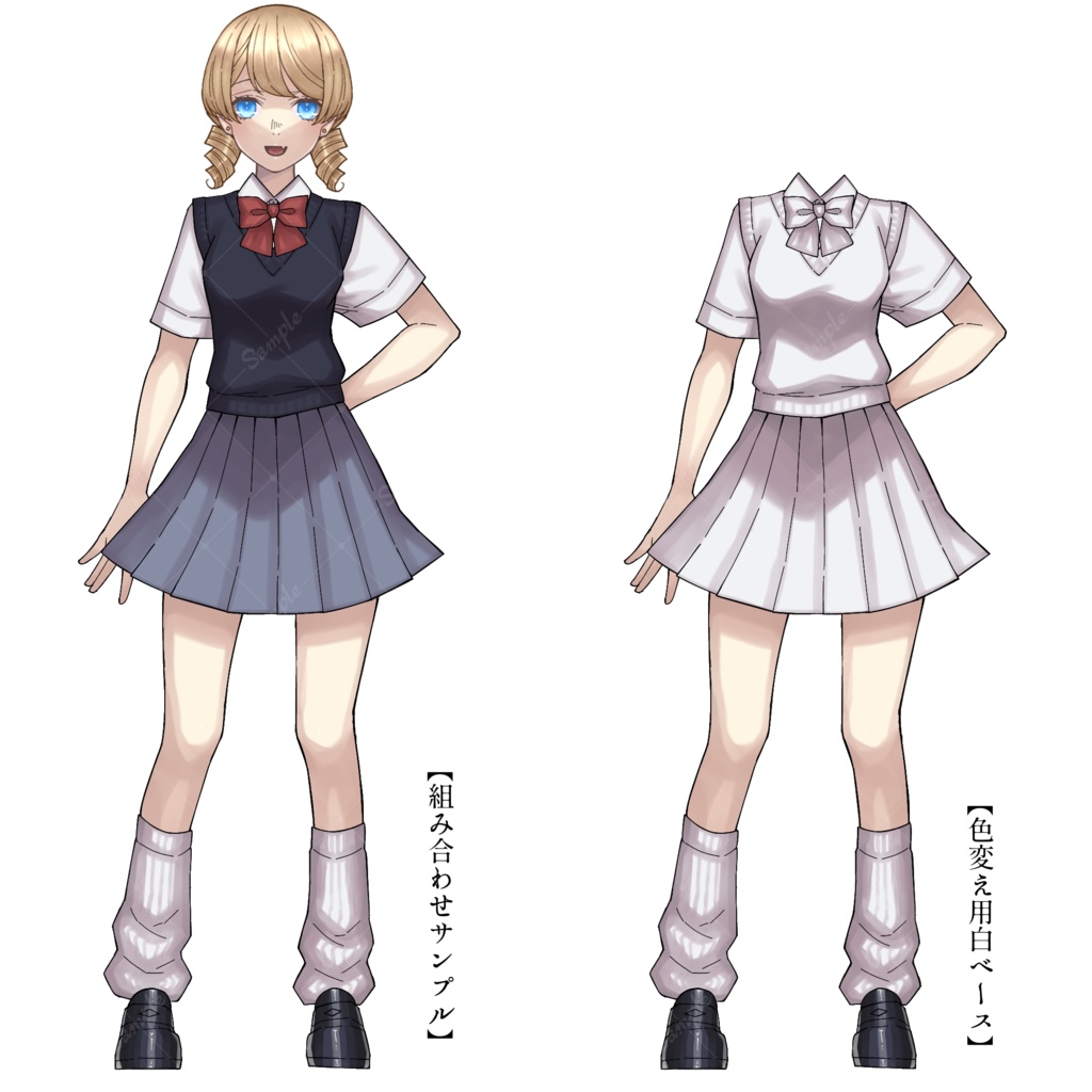 【無料/投銭】半袖女子制服【フリー素材】