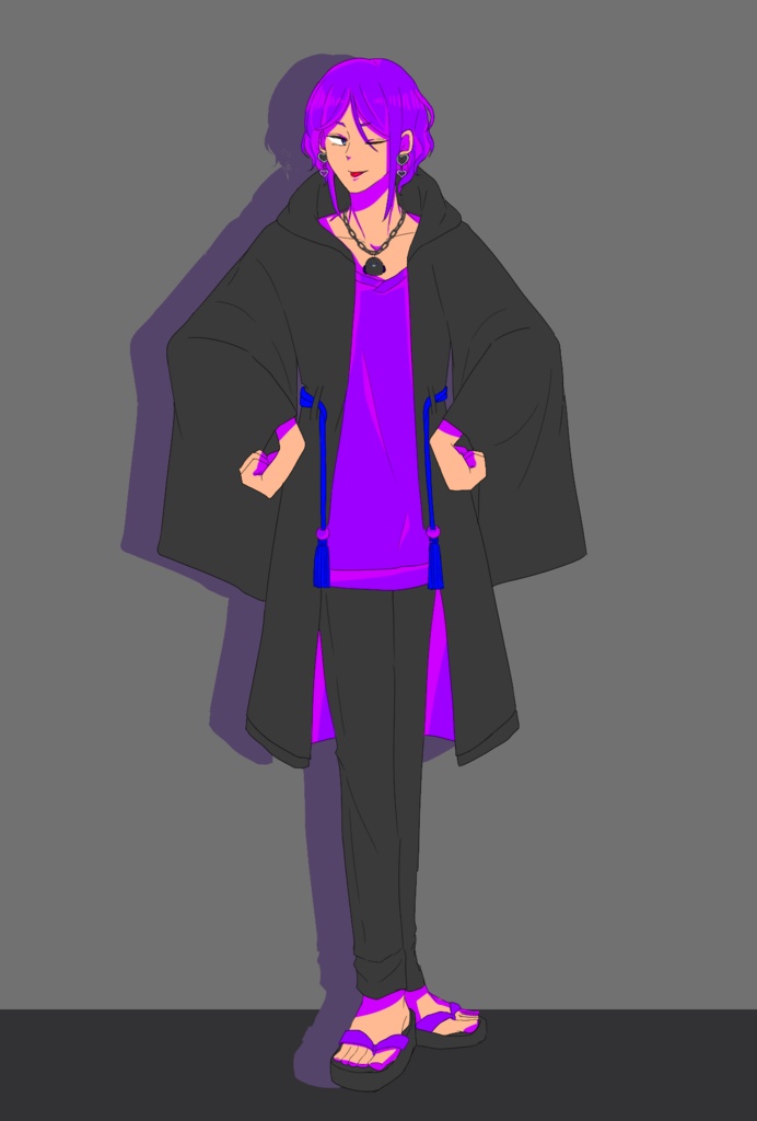 【Vivid color kitty】ペンダント&イヤリングセット(カラス)