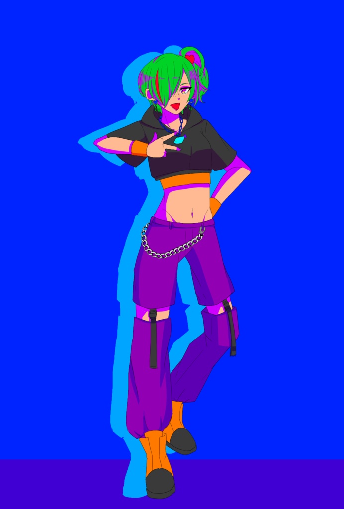 【Vivid color kitty】ペンダント&イヤリングセット(さかな)