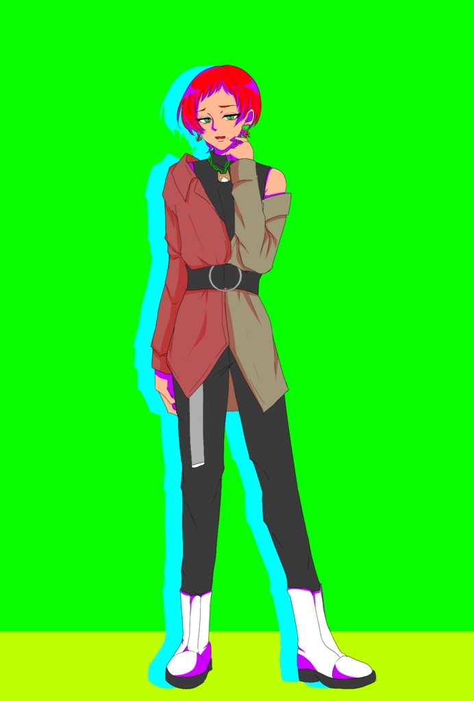 【Vivid color kitty】ペンダント&イヤリングセット(しばいぬ)