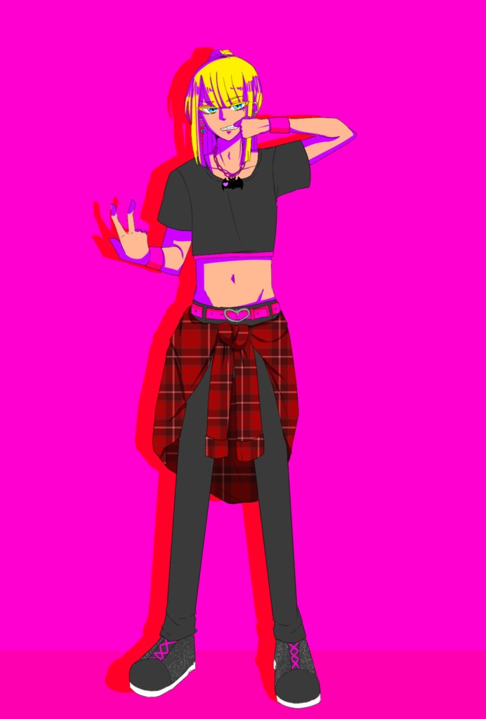 【Vivid color kitty】ペンダント&イヤリングセット(コウモリ)