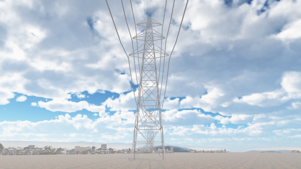 【CC0】送電線鉄塔(transmission tower / 输电线塔 / 송전탑)