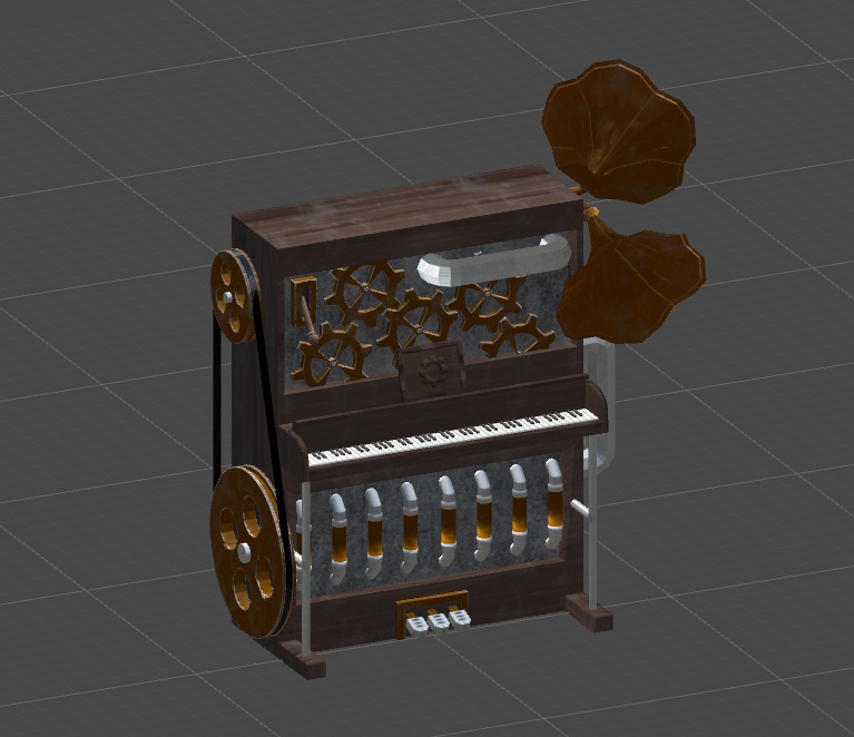 【3Dモデル】スチームパンク形のオブジェクト「ピアノ」
