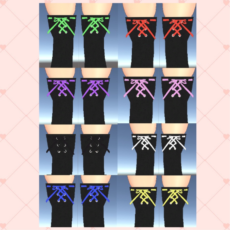 🎀編み上げリボン付きニーハイソックス🧦