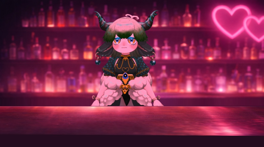 夜のバレンタインピンクバー