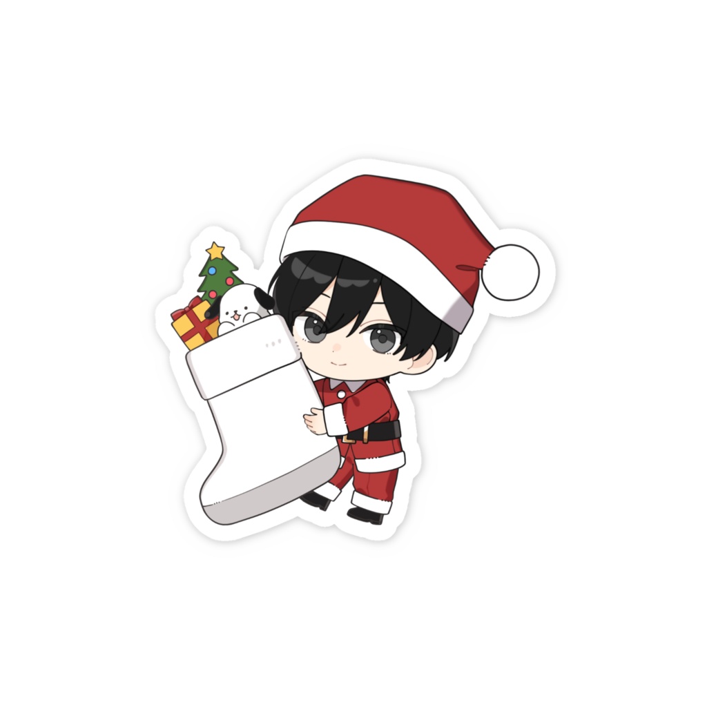 あくんステッカー サンタさんver