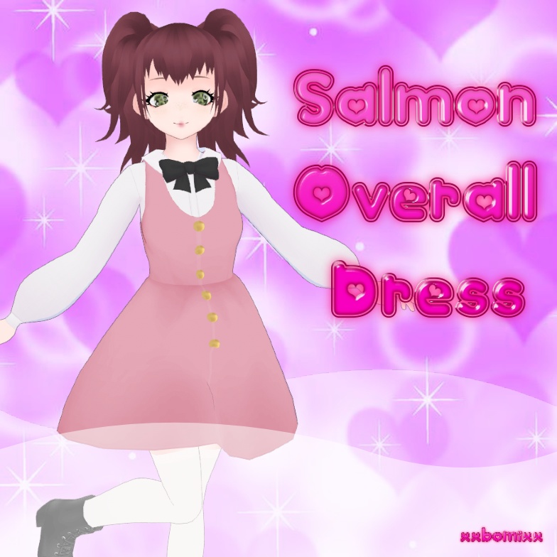 《 VRoid 》salmon overall dress